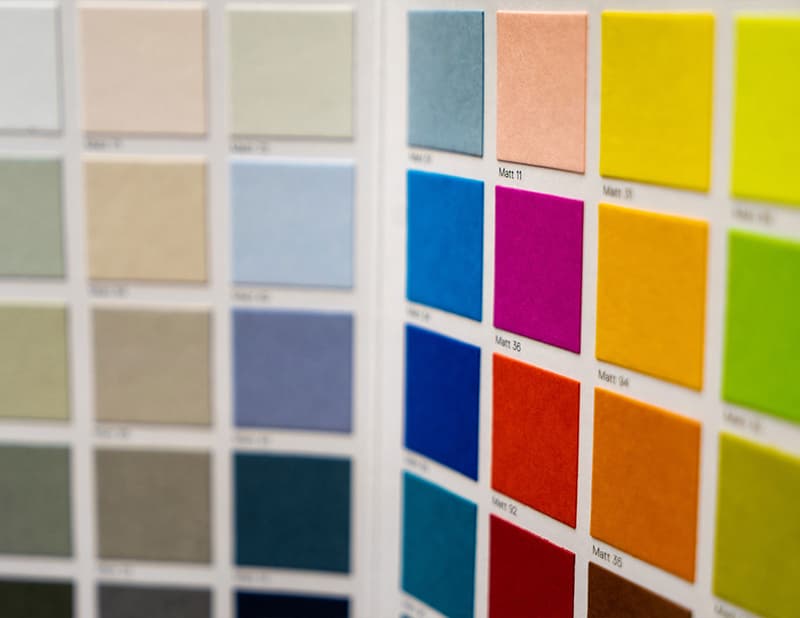 Paint swatch color samples