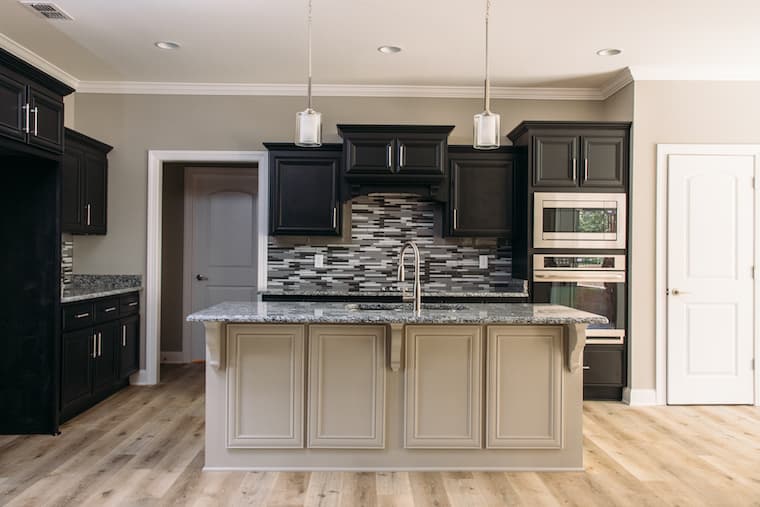 Custom kitchen, bath, and living-space cabinetry